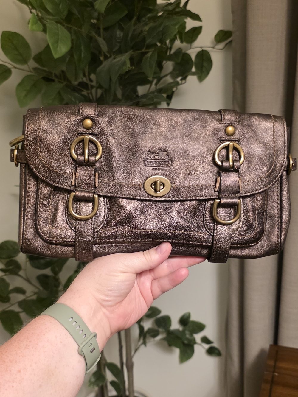 Coach Legacy Garcia Bronze Leather Clutch